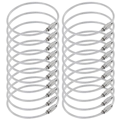 [WISEPRO] ワイヤーキーホルダー キーホルダー キーチェーン ネジ式 キーチェーン ステンレス製 鍵収納 紛失·盗難防止 20本/50本/100本セット