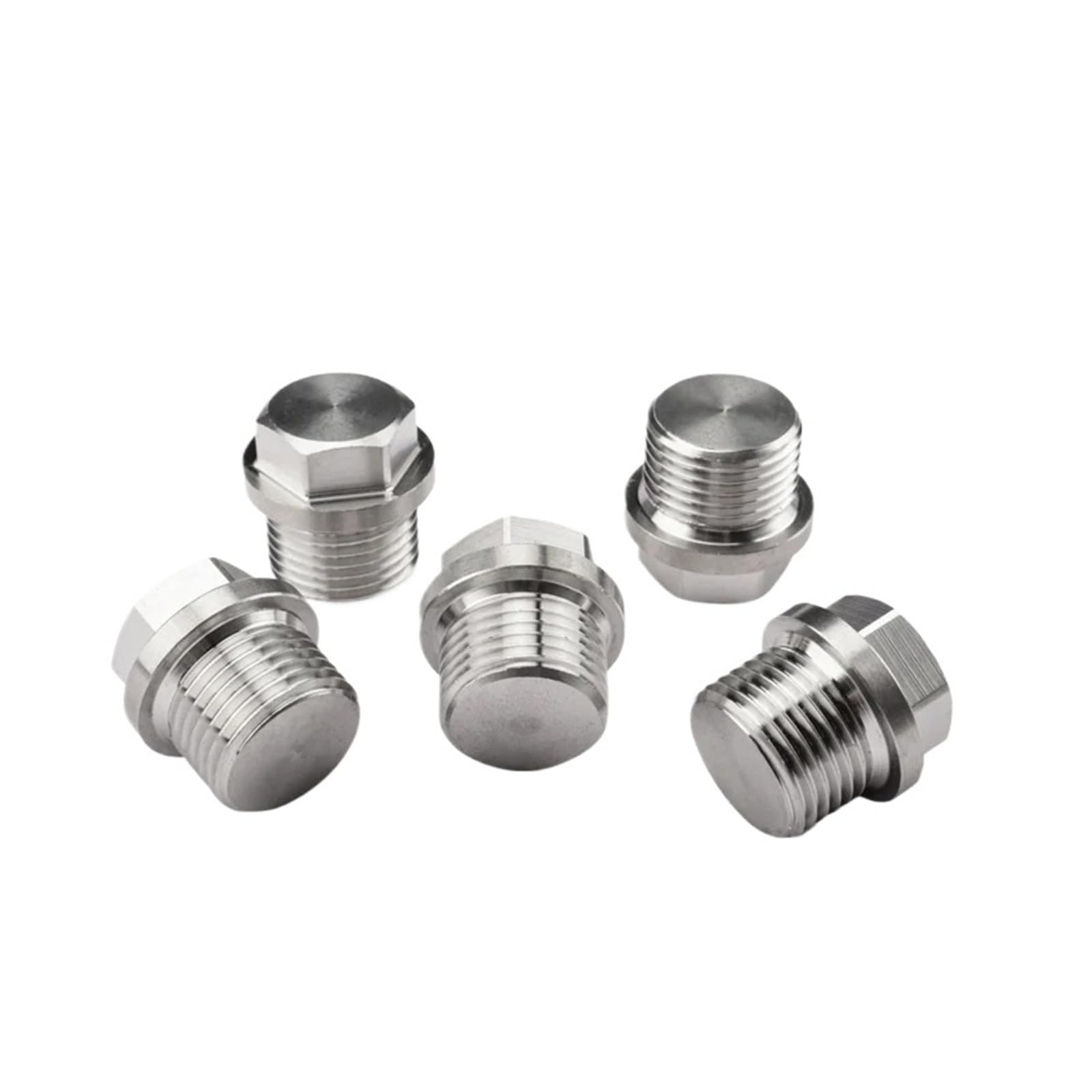 Tapón de extremo hexagonal con brida de acero inoxidable 304 y 316, rosca macho métrica BSP de 1/8", 1/4", 3/8", 1/2", 3/4", 1"(304Stainless Steel,BSPP1)