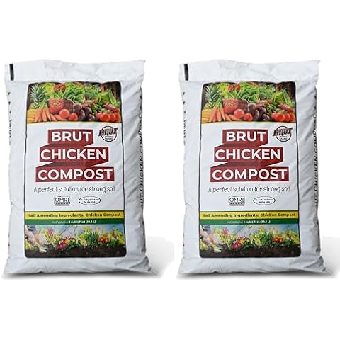Brut Organic Chicken Compost 1 Cubic ft Nutrient Rich Fertilizer for Thriving Gardens Safe, Pure, and Effective Treatment (2 Pack) Cover
