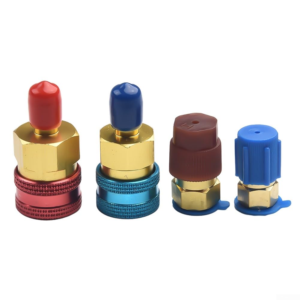Lot de 2 adaptateurs de connecteur de coupleur rapide, adaptateur R1234yf vers R134a, kit de conversion de connecteur latéral haut et bas pour charge CA R-1234yf système de climatisation raccord de
