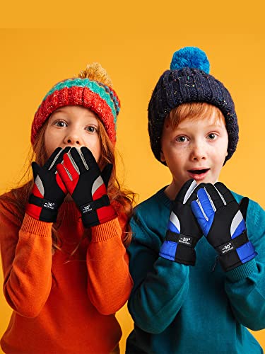 Image of SATINIOR 2 Pairs Kids Winter Snow Gloves Ski Mitten