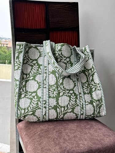 Image of Women's 100% Cotton Lightweight Shoulder Tote Bag with Interior Poeckt Casual Handbag for Women