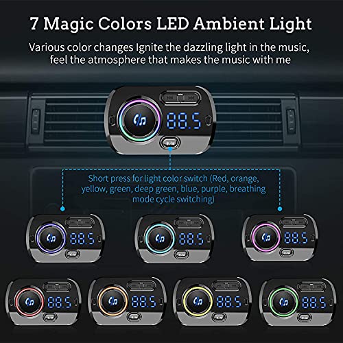 Arestech Fm Transmitter Bluetooth 5.0 Hands-Free Car Kit With Quick Charge Qc 3.0 Car Radio Adapter With Microphone Cvc Noise Reduction #TOP4