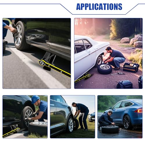 Image of Scissor Jack 2 Ton | Universal | Tire Changing Car Emergency Kit with Ratchet Wrench, 2 Pcs
