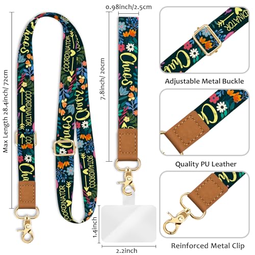 Image of Piefly Cell Phone Lanyard Crossbody Wrist Strap Adjustable for Women Floral | Travel Daily Cruise, Around the Neck, Hands-free, Universal, Fit Keys ID badge, Accessories, Compatible with Most Smartphones
