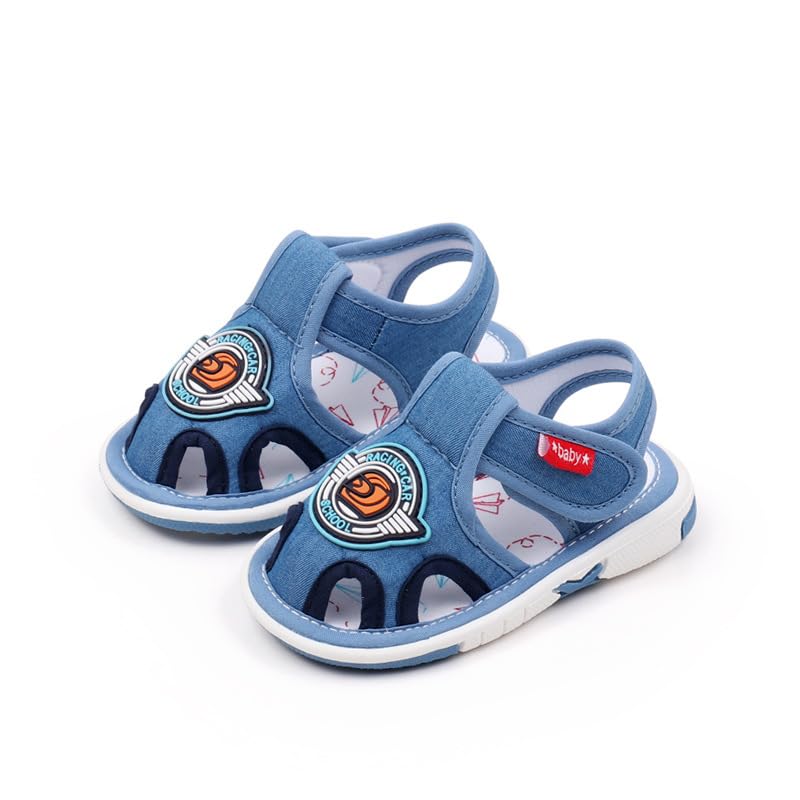 Baby Boys Squeaky Sandals Infant Premium Rubber Sole Closed-Toe Non-Slip Shoes Toddler Girls Soft First Walkers Shoes