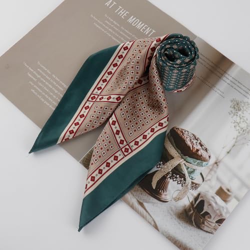 Image of 27.5 Inches Square Silk Feeling Neck Scarf for Men Necktie Silk Bandanas Pocket Square Cowboy Scarves