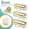 Veken Adhesive Shower Caddy 6-Pack,Gifts for Women Mom,Heavy Weight Bearing,Large Wall Mounted Bathroom Shelves Rack,Organizer Storage Accessories with Soap Dish&Toothbrush Holder,Bright Gold #4