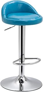 Silla de bar ajustable – libremente giratoria y elevable silla de comedor sala de estar silla de reuniones Estilo europeo Large azul celeste