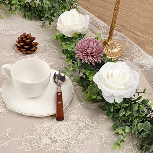 Hatoku 3 Pack Artificial Eucalyptus Garland Bulk Greenery Garland Decor, Fake Vines Faux Hanging Plant Garland For Table Wall Mantle Wedding Decoration, 6 Feet/Pcs Uv Resistant Indoor Outdoor #TOP3