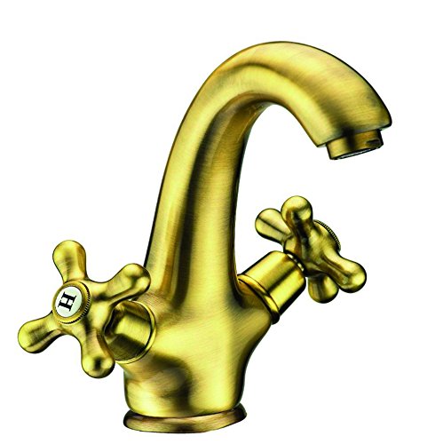 DP Grifería - Grifo de lavabo monomando, color antique, serie Almendro Cover