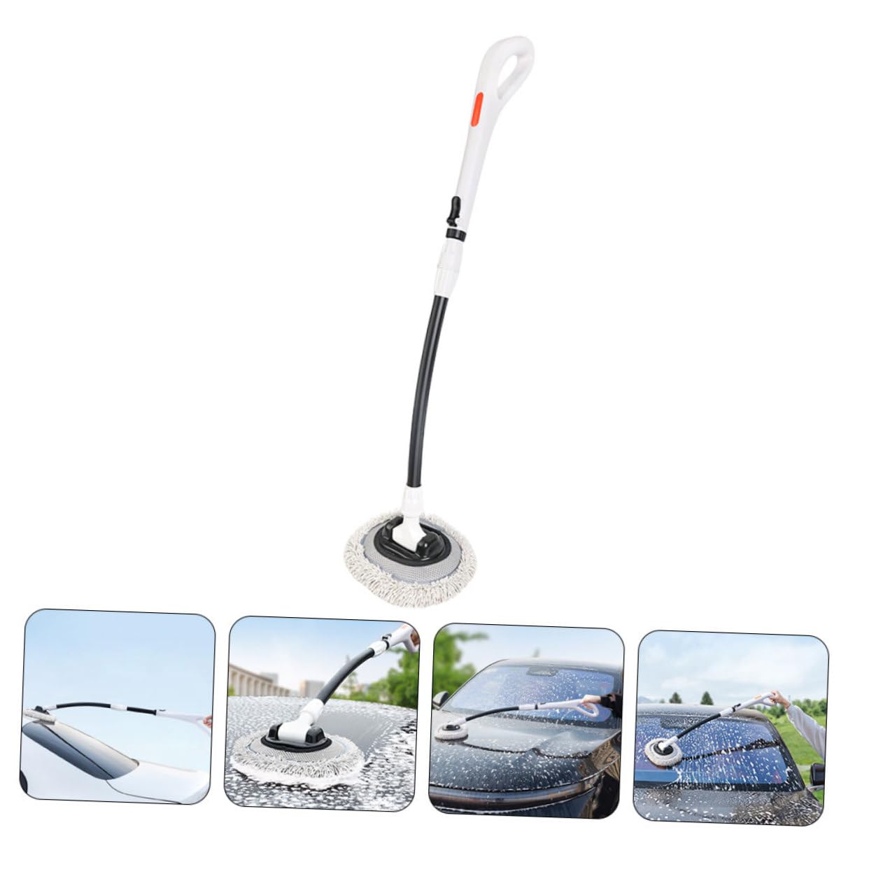 Cabilock Cepillo de Limpieza para Coches Mango Telescópico de Aleación de Aluminio y Chenilla Suave para Proteger la Pintura en Limpieza Doméstica