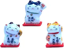 Gatinhos da Sorte Chines, Maneki Neko, Gato da Sorte, DT0318, O Gato da Sorte Japonês é Um Símbolo de Boas-vindas, Boa Sorte e Riqueza na Cultura Japonesa, Atrai Riqueza e Fortuna Para Sua Casa.