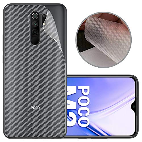 Image of Compatible with Redmi Poco M2 Back Screen Protective Film Carbon Fiber Skin Transparent Screen Guard Sticker