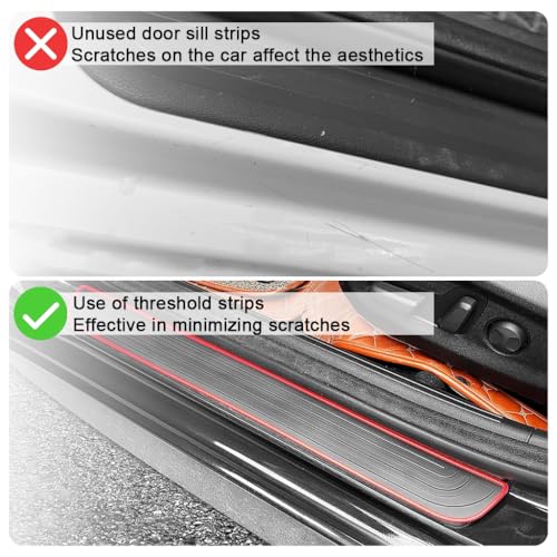 Image of STHIRA Car Door Sill Protector, Self-Adhesive, Pack of 4, 20.5 /14.7 in