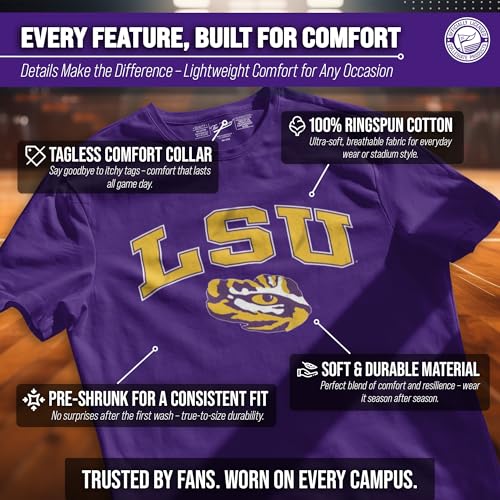 Image of NCAA Gameday Cotton T-Shirt for Men and Women | Officially Licensed NCAA Tee - Preshrunk Ring-Spun Cotton - Screen-Printed Team Logo