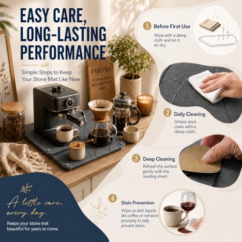MOONEDGE Nesting Stone Drying Mat for Kitchen Counter with Dish Rack - image 7