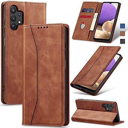 Image of Jasonyu Flip Wallet Case for Samsung Galaxy A32 5G,Brown