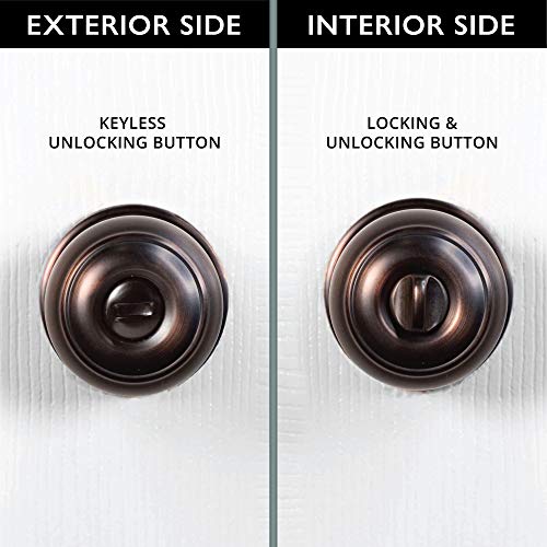 image for Ilyapa Interior Privacy Door Knob - Keyless Locking Door Handles for B