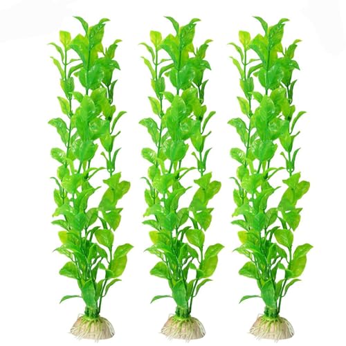 SunGrow Plastic Aquarium Plant Set, Resin Aquarium...