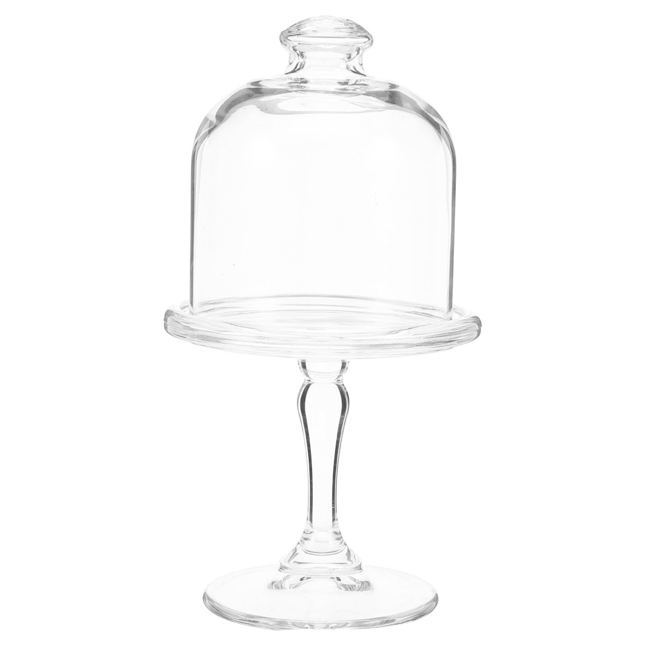 TOYANDONA Mini présentoir à gâteaux en verre avec couvercle en forme de dôme transparent pour cupcakes, pâtisseries et chocolats, assiette à gâteau compacte transparente pour mariages, fêtes et