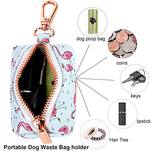 Image of ARING PET Dog Waste Bag Dispenser, Cotton Doggy Poop Bags Holders Attach to Any Leashes, Portable Washable Plaid Pet Waste Pouch Dispenser with Metal Zipper