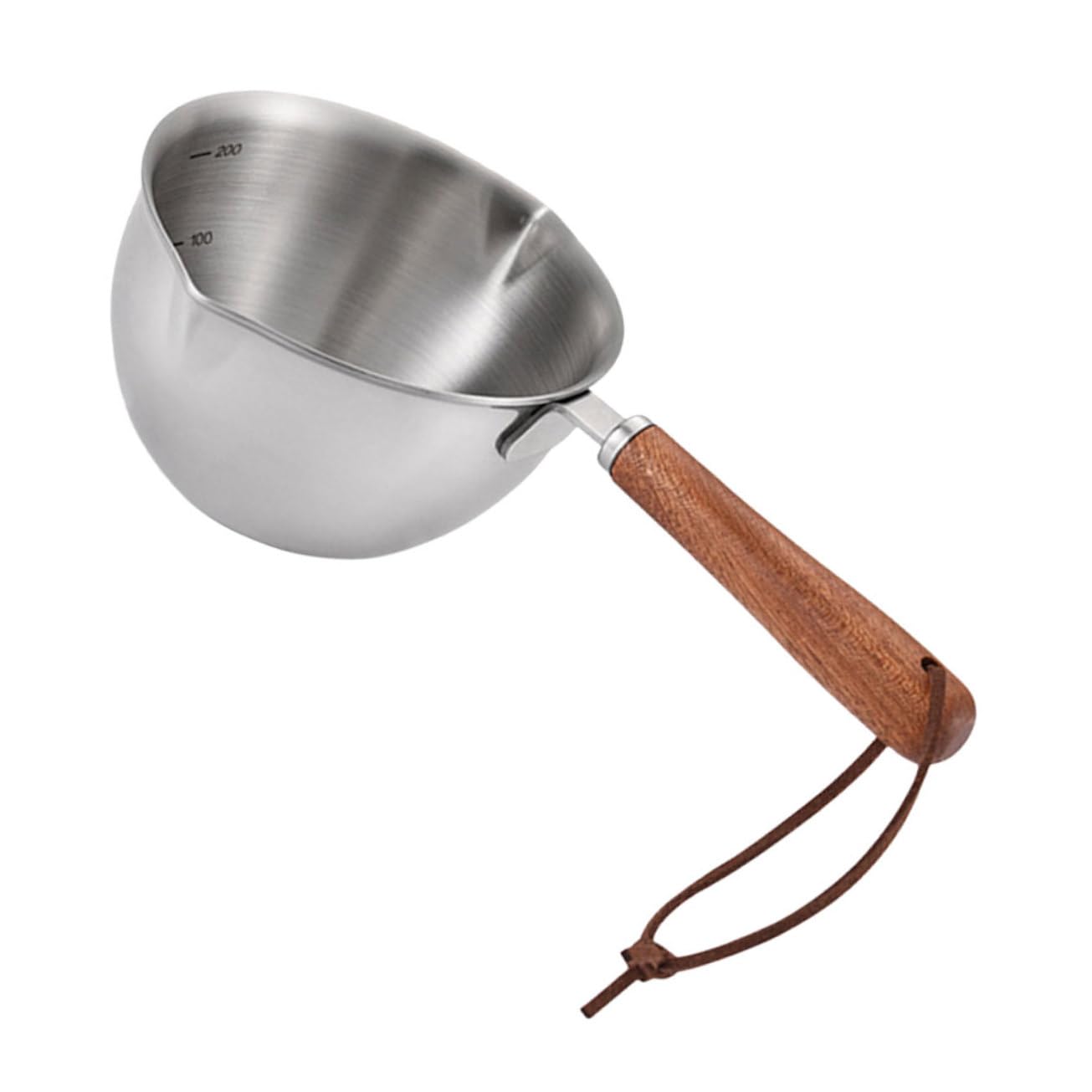 Mikinona Milk Warmer Butter Melting Pot Stainless Steel Oil Pot with Dual Pour Spout Small Saucepan for Butter Cheese Easy to Clean Compact Kitchen Essential