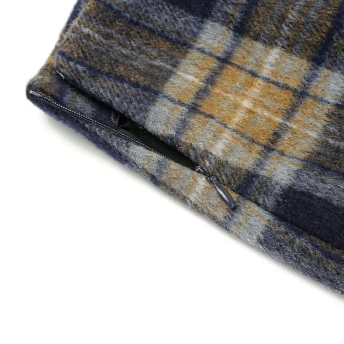 Image of IDEALSANXUN Womens High Waist Plaid Skirt Bodycon Pencil Wool Mini Skirts
