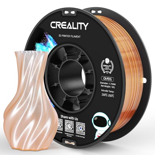 Image of Official Creality PETG 3D Printer Filament 1.75mm 1KG (2.2lbs), High Precision, Strong Toughness, Odorless, Better Flow, Moistureproof 3D Printing CR PETG Filament, Translucent Light Brown