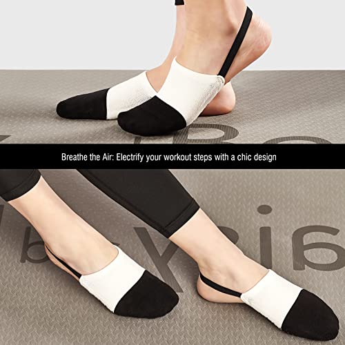 Daisy And Bella Slingback Basic, Yoga Socks, Pilates, Fitness And Athletic Wear, Non-Slip Breathable Half Socks For Women (Medium 8-11, 2 Pairs Basic - Black White) #TOP3