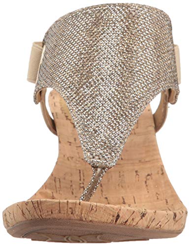 White Mountain Shoes All Good Women's Cork Wedge Sandal, Ltgold/Glitter, 8.5 M #TOP1