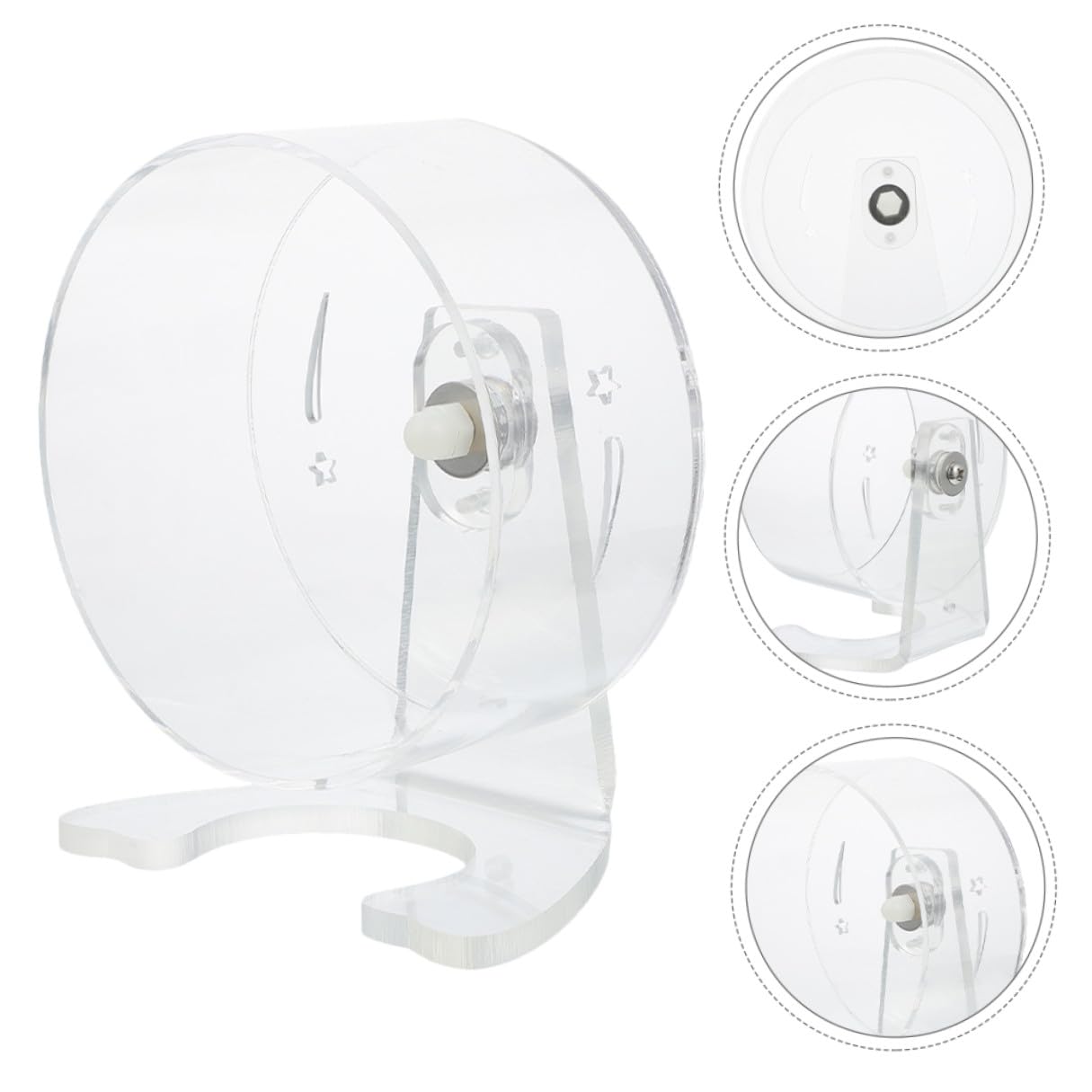 ARTIBETTER Rueda para Hámster con Soporte Rueda de Ejercicio Silenciosa y Transparente para Mascotas Pequeñas Fácil Instalación y Diseño Duradero para Jaulas Variadas