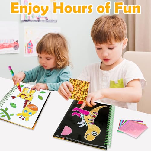 Image of FUNNYB&G Mess-Free Foil Art Craft for Kids Ages 4-10, Kids Birthday Gift