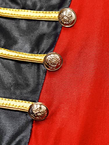 Dpois Kids Girls Circus Ringmaster Costume Sequins Long Sleeve Dance Dress Halloween Tutu Skirts With Hat Red 16 Years #TOP4