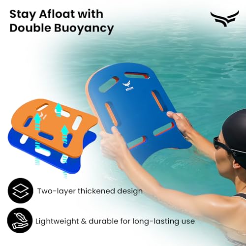 Image of VFK by Xtrim 25mm Extra Thick Swimming Kick Board, Swimming Floater for Adults & Kids, Kickboard for Beginners Training, Swim Float Pad with All Holding Angles, Equipment for Swimmers