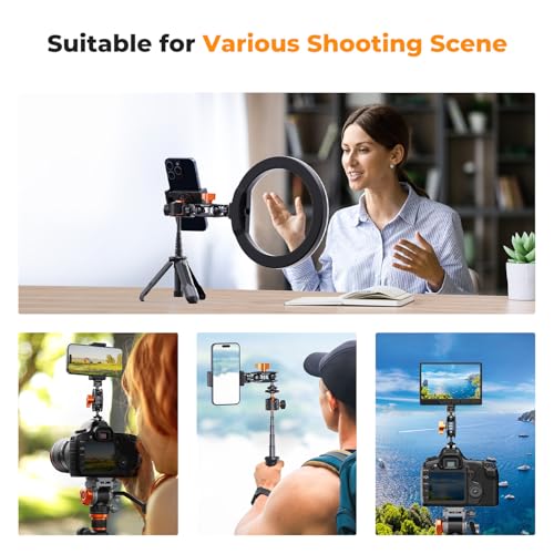 Image of K&F CONCEPT Magic Arm, Multi-Function Double Ball Head with Cold Shoe | Mount 1 /4 inch Screw for Super Clamp, Monitor, LED Light, MS27