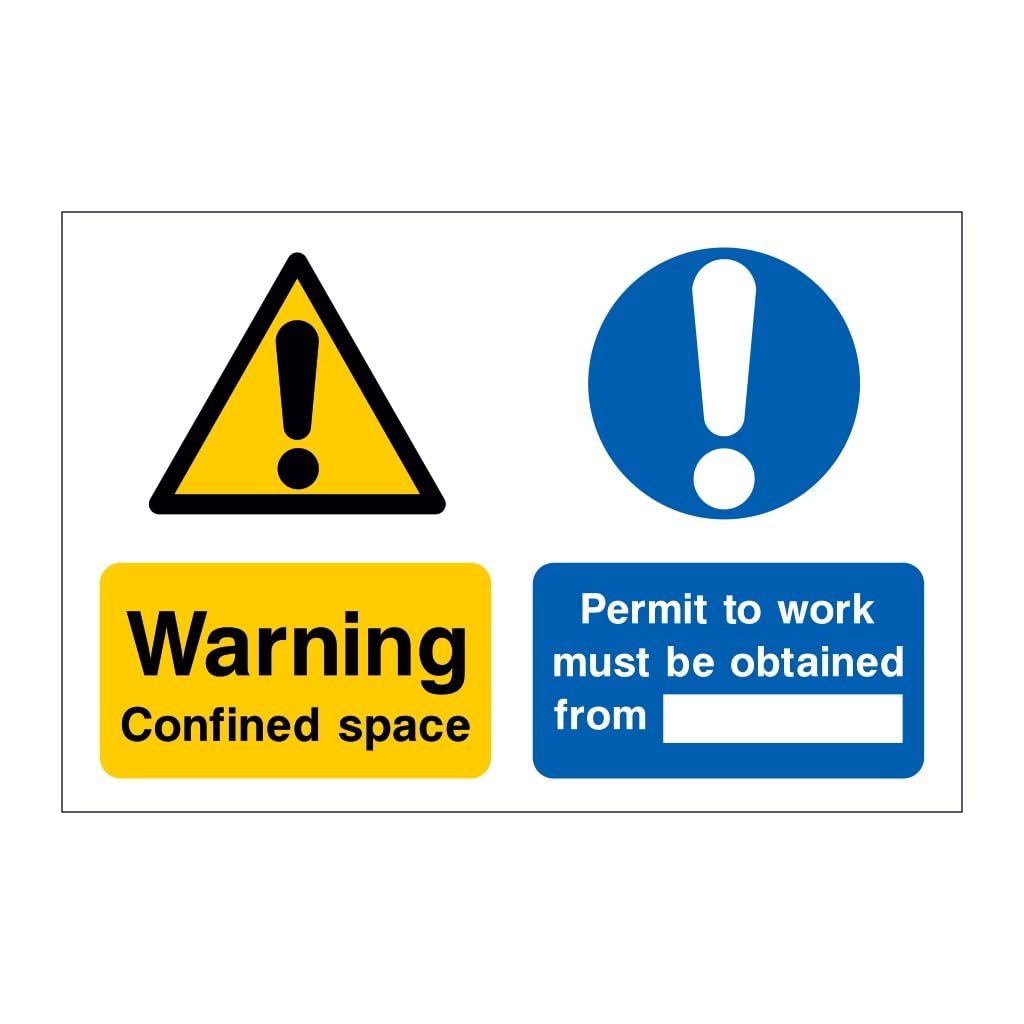 Warning confined space permit to work must be obtained sign 8x12 Metal Tin Sign Garage Man Cave Wall Decor