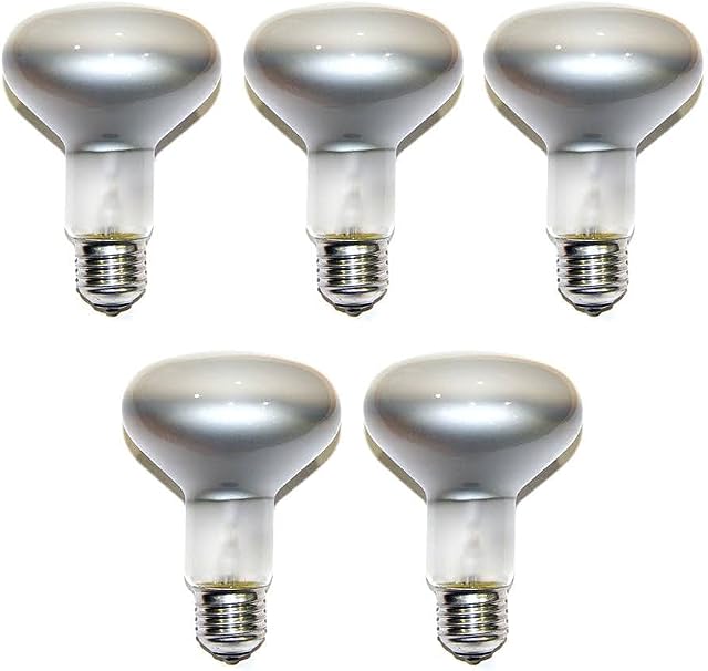 Sylvania R80 Traditional Incandescent Reflector Bulbs 60W 80mm Dia. Dimmable Spot Light E27 Diffused Cap Edison Screw Lamp 220 - 240 V (5 x R80-60W Bulb)