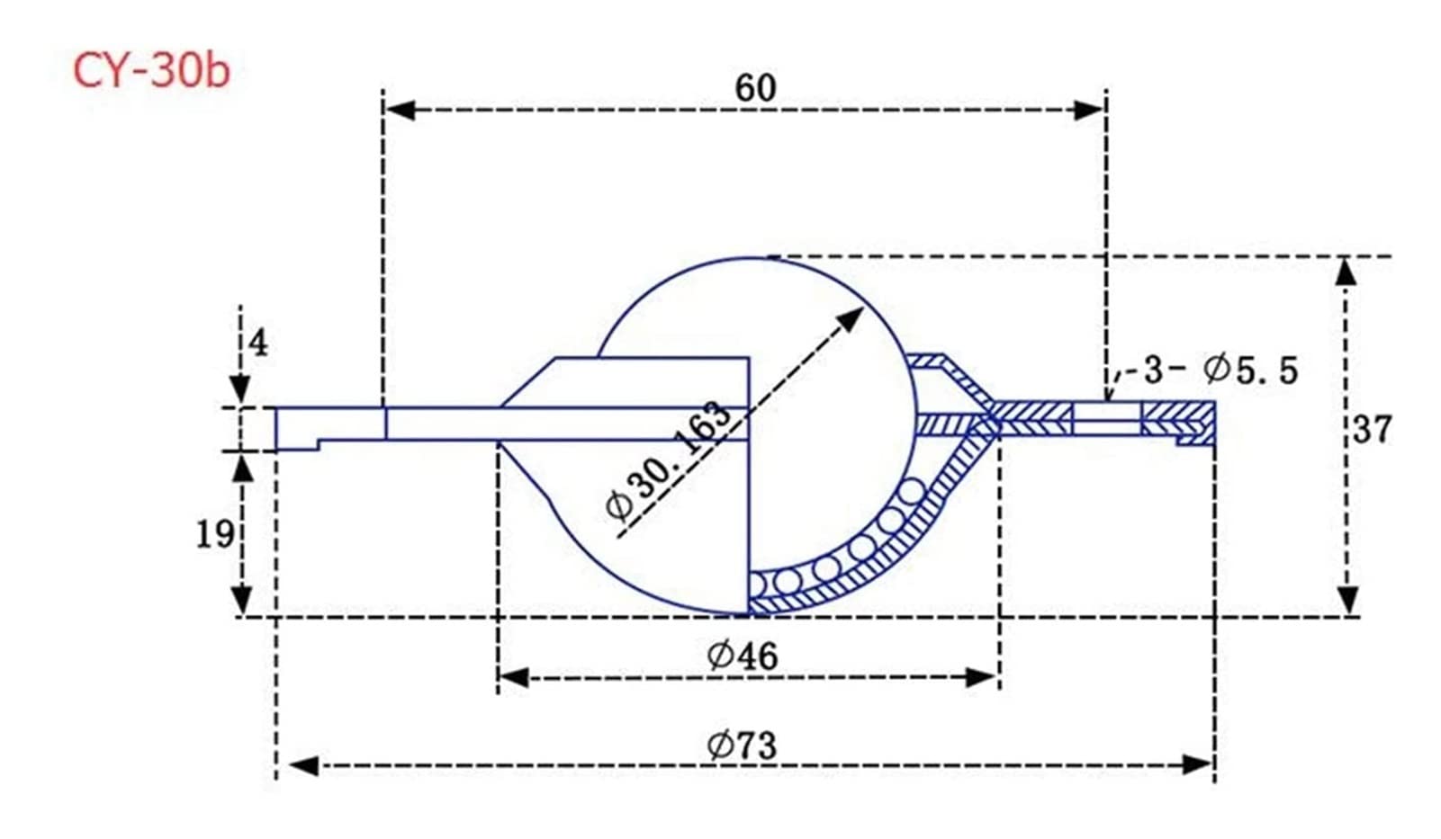 Robuste Lenkrolle, Trolley, Möbelrad, 4 Stück Förderrollen, Los Karbonstahl, fliegender Flansch, montierte Kugellagereinheit, Rolle (Größe: CY30b) (Größe: CY16b) (Farbe: einfarbig,