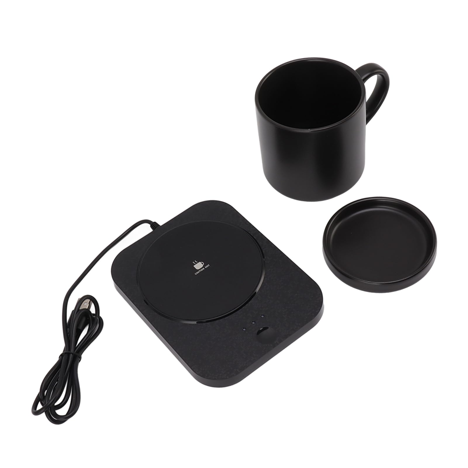 Calentador Eléctrico de Taza de café, Taza de Cerámica Constante de 55 ℃, Almohadilla Térmica, Fuente de Alimentación USB, Calentador de Bebidas de Escritorio, Portátil para