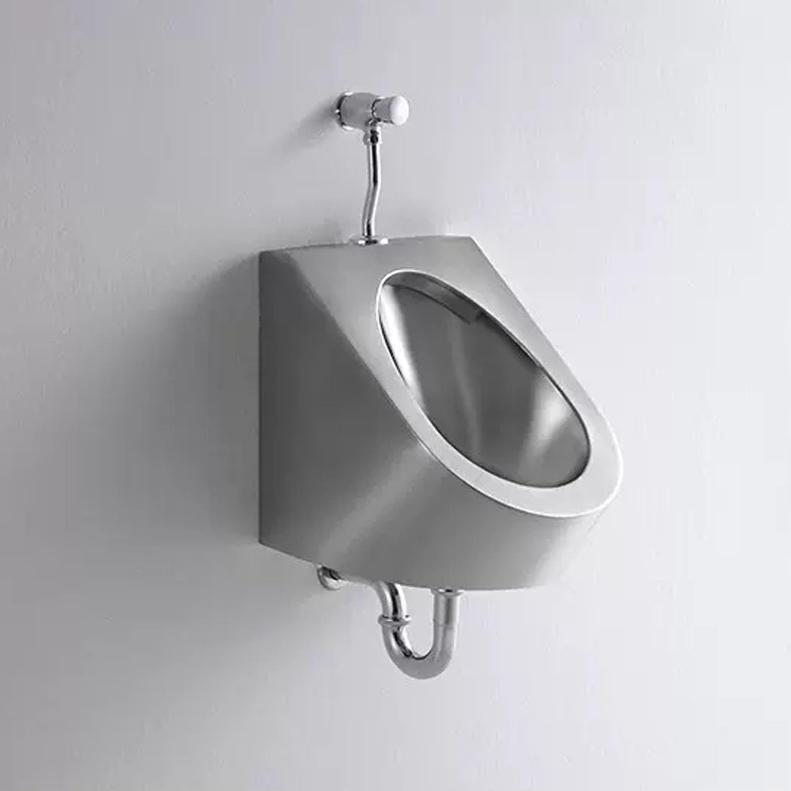 GTHTUHFD Urinal Troughs,304 Stainless Steel Urinal With Hand Valve, Wall-Mounted Men'S Flushing Urinal, Public Toilet Urinal, Household/Commercial Bathroom Anti-Overflow Urin