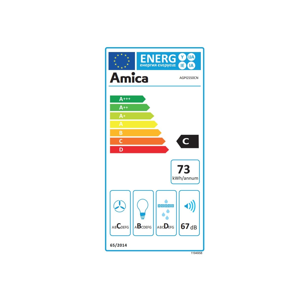 Campana empotrada AMICA AGPG550CN