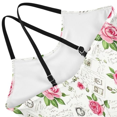 Vintage Postcards Girls Swimsuits One Piece, Summer Beach Swimwear, 3-104