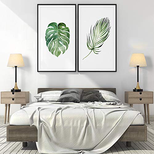 Table Lamps Set of 2, Bedside Nightstand Lamps with Dual USB Charging Ports, Desk Lamps with Metal Base Fabric Lamp Shade for Living Room Bedroom Office, 20\" High - Thumbnail 2
