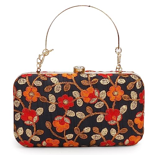Image of LONGING TO BUY Hand Crafted Designer Box Clutch - Zari Embroidery For Women