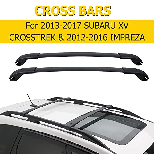Auxmart Roof Rack Cross Bars Fit For Subaru Xv Crosstrek 2013 2014 2015 2016 2017 & Subaru Impreza 2012-2016, Black Rooftop Luggage Rack Replacement,Aluminum Cargo Carrier Bars #TOP1
