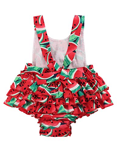 Image of PrinceSasa Baby Girl's Floral Print Ruffles Romper Summer Clothes