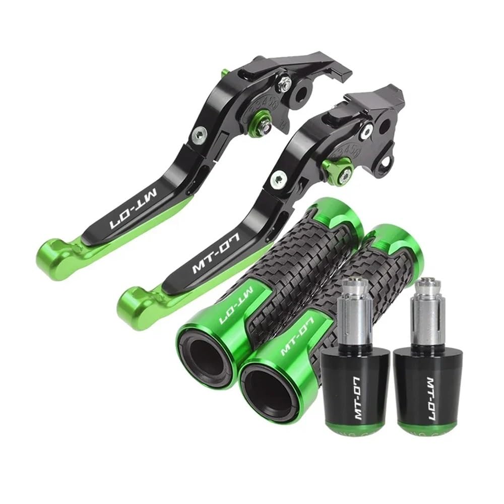 Xvasdgaer Green Adn Black Motorcycle Brake Clutch Levers Handlebar Grip For Ya&Maha Mt-07 Fz-07 2014-2019(Green Adn Black)