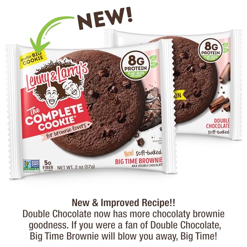 Image of Lenny & Larry's Complete Protein Cookie,[Big Time Brownie],Chewy Soft Baked,16g Plant Protein,Vegan,Non-GMO,High Fiber,[2 Ounce] Cookie,(Pack of 24)