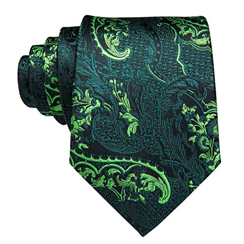 Image of Dubulle Mens Tie Set Solid Paisley Silk Striped Necktie for Men with Cufflinks Tie and Pocket Square